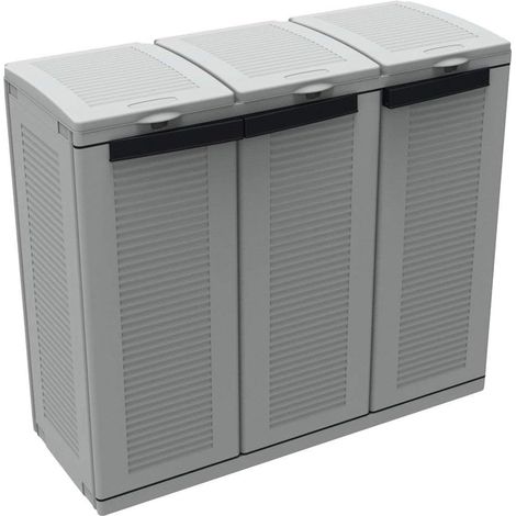 Pattumiera Ecoline3 a 3 Ante per Raccolta Differenziata 3 Sacchi da 110 Litri 102x39x89 cm Terry (1/4)