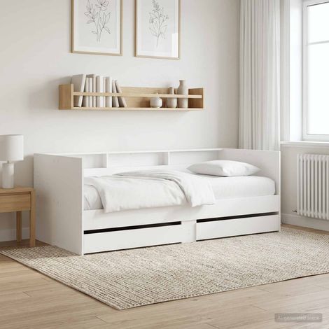 vidaXL Daybed con cassetto con lo scaffale Bianco Legno ingegnerizzato (1/5)