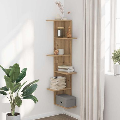 Wand-Eckregal Artisan-Eiche 36,5x36,5x140 cm Holzwerkstoff
