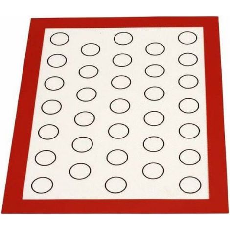 Tapis Silicone Cuisson Set 3 Feuilles Réutilisables Anti-Adhérent, Patisserie Tapis de Four Macaron Biscuit Pate 42x29.5cm. (1/4)