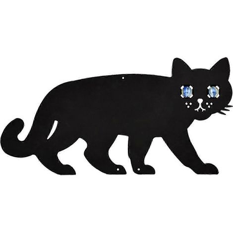 Schwarze Katzen-Silhouette aus Metall als Gartenstecker – vielseitige Tierfigur als Dekoration für Halloween im Freien-34x17cm (1/5)