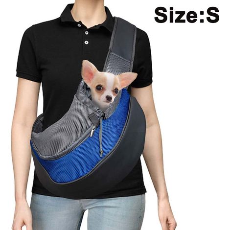 Sac Porte-Bébé Animal - Bandoulière Réglable - Maille Respirante - Sangle Rembourrée - Pour Chiens et Chats - Capacité 2,5 kg ou 5 kg - 1 Pièce
