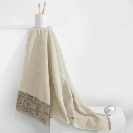 Serviette De Bain - 70x140 Cm - 100% Coton - Grammage 500 G/M2 - Beige - 1 Pièce (1/4)