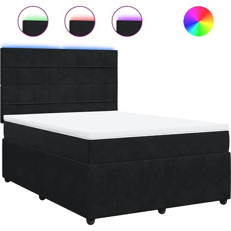 Maison Exclusive - Giroletto a Molle con Materasso Nero 140x200 cm in Velluto