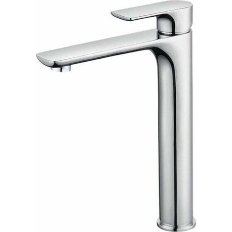 Mitigeur Lavabo Design à Bec Haut Grand Robinet Salle de Bain Chromé avec Mousseur Démontable Robinet de Lavabo en Laition Robinet haut salle bain (1/4)