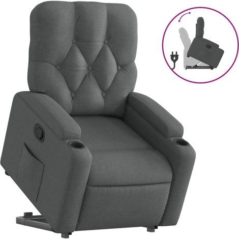 Maison Exclusive - Relaxsessel mit Aufstehhilfe Dunkelgrau Stoff