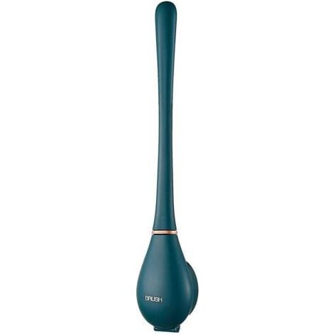 Brosse WC plate en silicone bleue, à suspendre, brosse WC flexible en silicone, brosse WC de salle de bain avec support à séchage rapide, murale, sans poinçonnage (1/5)
