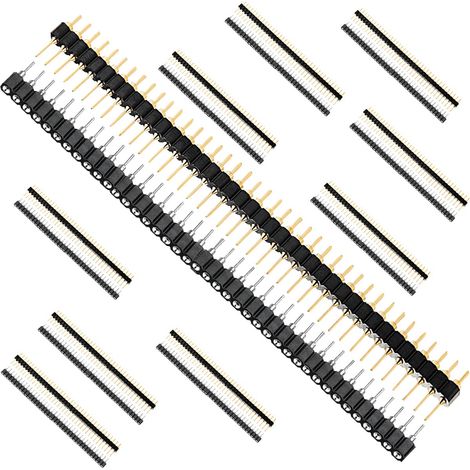 Connecteur à broches - 20 pièces - Thermoplastique - Pas 2,54 mm - Électronique et PCB - Noir (1/5)