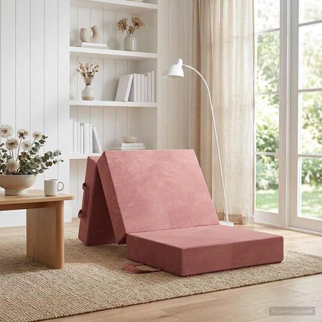 vidaXL Divano Letto Pieghevole 75 x 63 x 45 cm Rosa