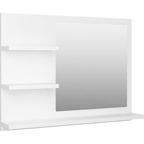 Specchio da bagno 60 x 10,5 x 45 cm in truciolato bianco 020006906