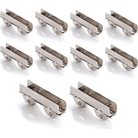 Lot de 10 colliers de serrage de roue de porte coulissante en acier inoxydable pour porte coulissante de vitrine de 6 mm d'épaisseur, largeur fendue de 6 mm (1/5)