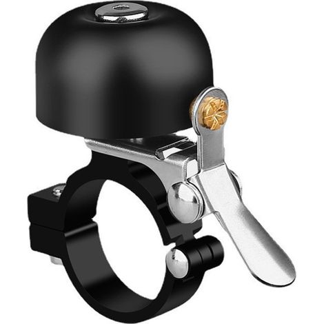 Sonnette de vélo, lot de 1 unité, 2,2 à 2,8 cm, couleur noire, pour la signalisation sonore en cyclisme urbain et sur route.-AquaForge (1/5)
