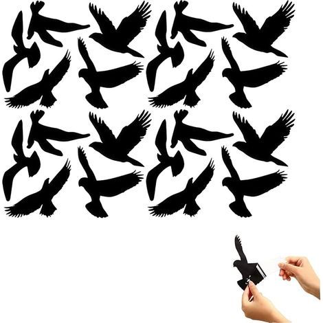 20 Pièces Autocollants de Fenêtre Anti-Collision en Forme d’Oiseau, Stickers Anti Collision Oiseaux, Autocollants pour Fenêtre, Stickers Oiseaux Vitre, Faciles à Appliquer et Réutilisables (1/5)