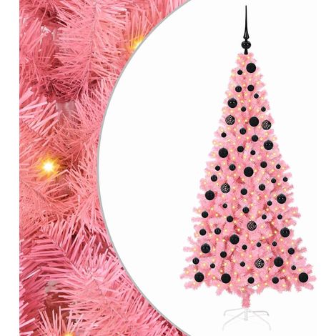 Sapin de Noël Arbre de Noël avec 300 LED avec support Rose 180 cm PVC (1/5)