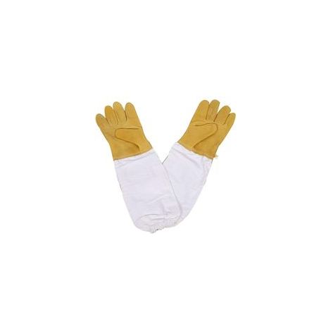 Bienenzucht Handschuhe, Ziegenleder Schutzhandschuhe Langarm Langlebig Perfekt für den Anfänger Beekeeper (Gelb) (1/5)