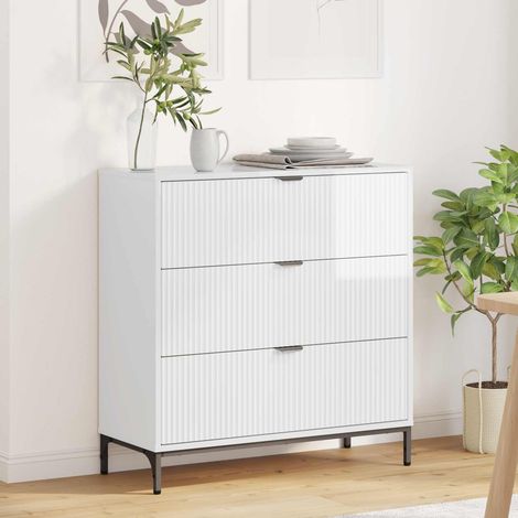 vidaXL Sideboard High Gloss White 79.5 x 33 x 82 cm Engineered Wood (1/5)