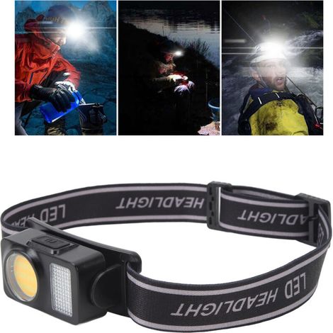DUBUNS Highlights-COB-LED-Stirnlampe mit einstellbarem Abstrahlwinkel für Camping, Laufen, Radfahren und Angeln