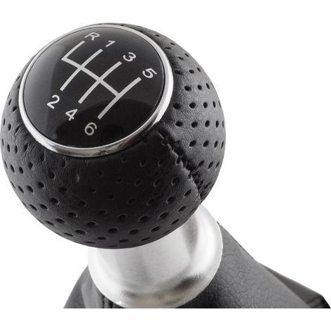 Pomo de palanca de cambios de 6 velocidades negro para Audi A4 B6 00-04 + funda S-Line negra (1/5)