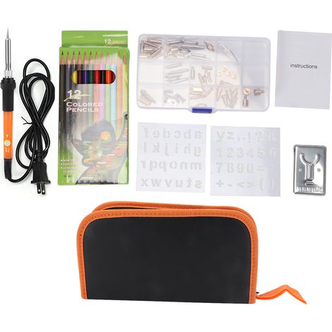 Fer à souder électrique réglable en température avec 53 embouts, prise US 110V, orange (1/5)