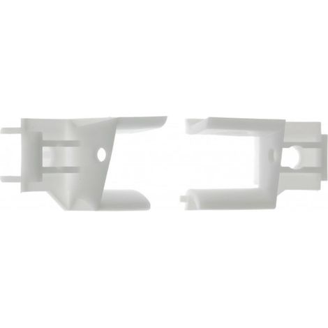 Paar Rollladen-Tulpenbeschläge, Modell Polyréno ZF, für 12–15 mm Lamellen, weißes PVC, Trichter, Universal-Führungsschiene, Fensterschutz, Rollladenzubehör (1/2)