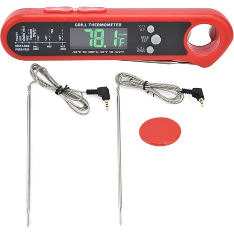 Thermomètre Numérique à Sonde Multiple avec Alarme pour Four et Barbecue, Pliable (1/5)