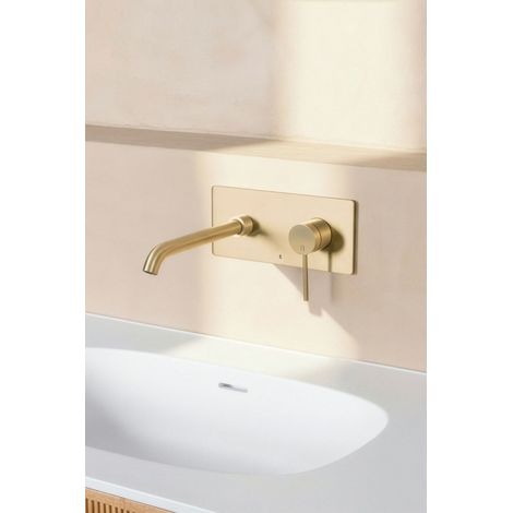 Mitigeur de lavabo encastré corps en inox ELLIOT cartouche céramique Ø35 BASS or brossé
