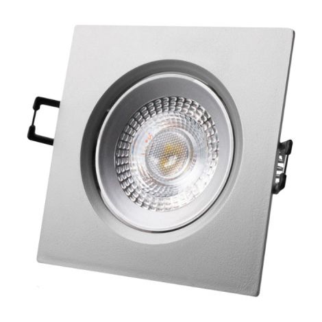 Faretto led da incasso quadrato 5w 6400k luce fredda colore Cromo 9x9cm EDM (1/2)