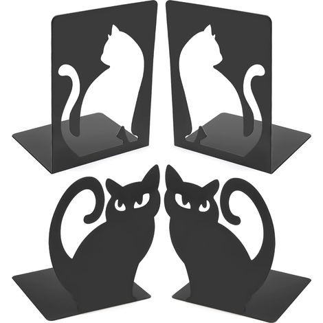 2 Paires Cale Livre Etagere Antidérapant pour Étagère, Bureau, Bibliothèque, Maison et École (Noir) (1/5)