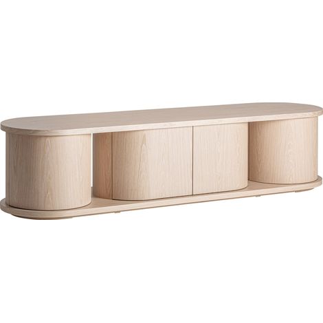 Meuble tv art déco en chêne beige - beige chêne clair (1/5)