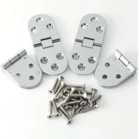 4PCS Charnières en laiton avec vis pour table pliante Cabinet Porte Meubles (argent) (1/4)