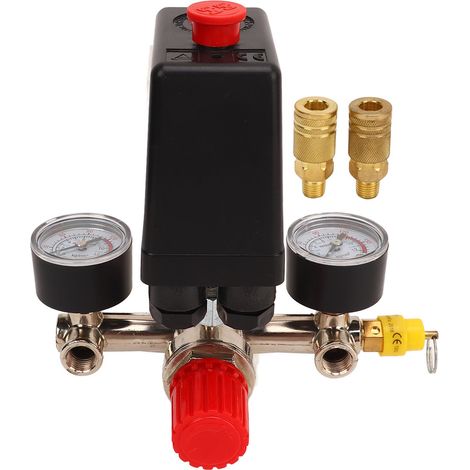 Manifold régulateur de pression compresseur d’air avec manomètres 0-12 BAR 0-180 PSI, vanne de régulation automatique contrôleur. (1/5)