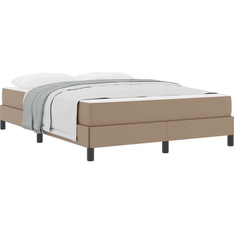 Maison Exclusive - Cadre de lit avec matelas Cappuccino 160 x 200 cm tissu (1/5)