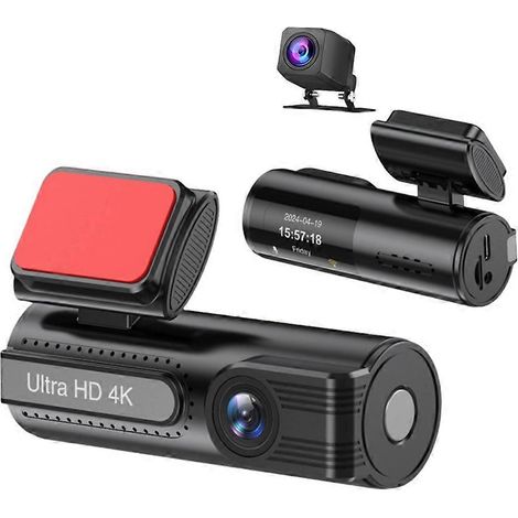 Grabadora de conducción V21 HD 4K con visión nocturna, doble lente delantera y trasera, conexión WiFi y seguimiento sin GPS. (1/5)