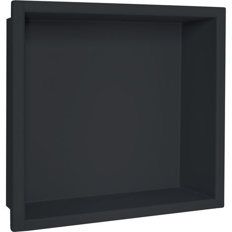 Niche design encastrable en acier inox de couleur noire 30 x 30 cm