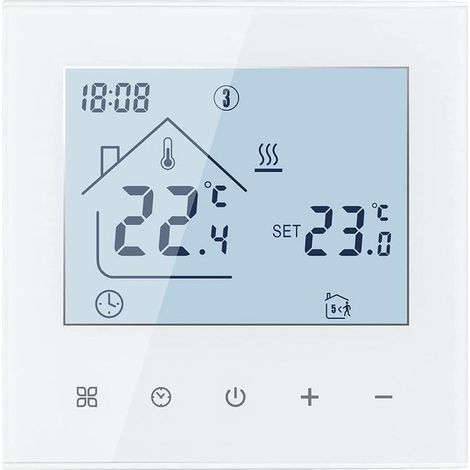 Digital room thermostat, LED display, temperature controller (white, 16 amps) (1/5)