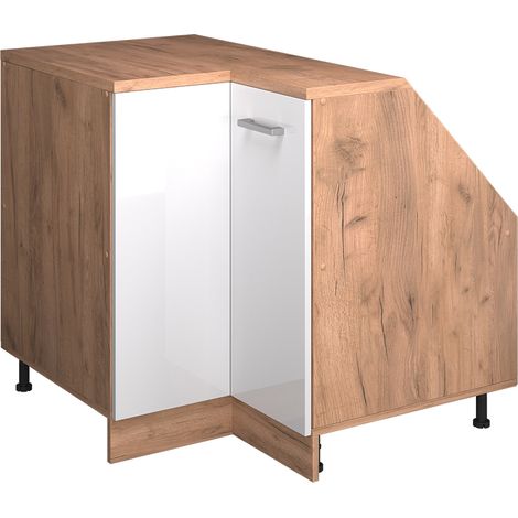 Meuble de cuisine d'angle pour combles R-Line, Blanc Haute brillance, 75.6cm 1 porte, 60 cm de profondeur, Vicco (1/5)