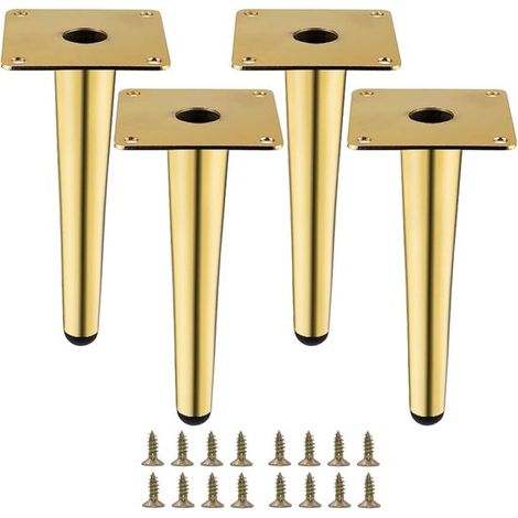 Lot de 4 pieds de table en acier – Droits – Métalliques – Meubles – Solides (1/4)