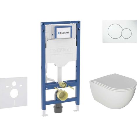 Geberit Duofix - Conjunto de módulo de instalación empotrada,Inodoro Oudee y asiento con cierre suave, botón Sigma01, blanco alpino SANI11CA3113B (1/5)