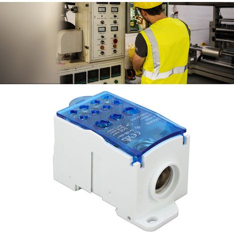 UKK400 C45 Boîte de jonction unipolaire de type rail DIN, répartiteur modulaire, 690 V 400 A, bleu. (1/5)