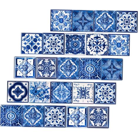 Autocollants Rétro pour Carrelage de Sol - Autocollants Mexicains à Décoller Et Coller pour Salle de Bain Cuisine Décoration Vintage Retrait Facile (1/5)