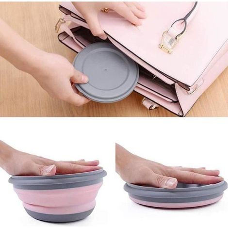 Boîte Lunch Silicone - Non spécifié - Pliable - Lot de 3 - Résistant à la chaleur - Rose (1/4)