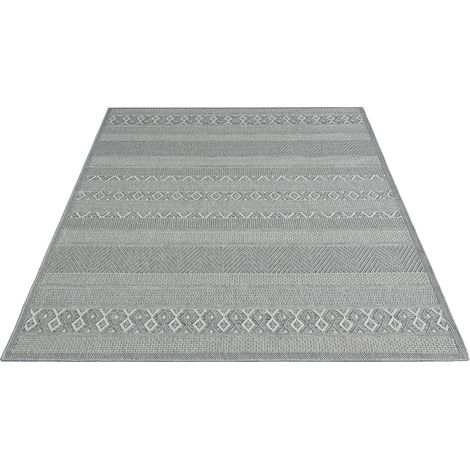 FLOORNOVO In- & Outdoor Teppich Beige gemustert - 280 x 200 cm - Flachgewebe für Garten Balkon Terrasse und Innenbereich - Robust & Pflegeleicht - vielseitig einsetzbar im Innen- und Außenbereich (1/2)