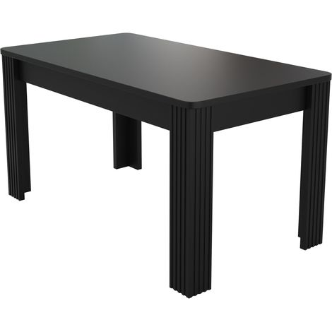 Mesa de comedor rectangular moderna negra de tablero de partículas 116 x 65 x 75 cm HOMVRA (1/5)