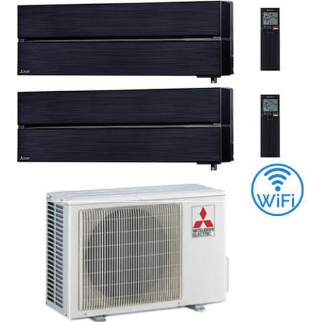 Mitsubishi Kirigamine Style Wifi R32 Schwarz Dual Split Inverter Klimaanlage 9000 + 9000 BTU mit E.U. MXZ-2F53VF3 Klasse A+++/A++ (1/5)