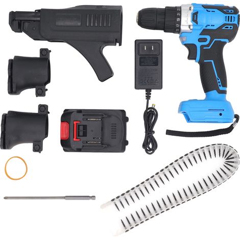 Automatic Drill Nailer Adjustable Screw Length Depth Electric Drill and Chain Nail Gun Head Set