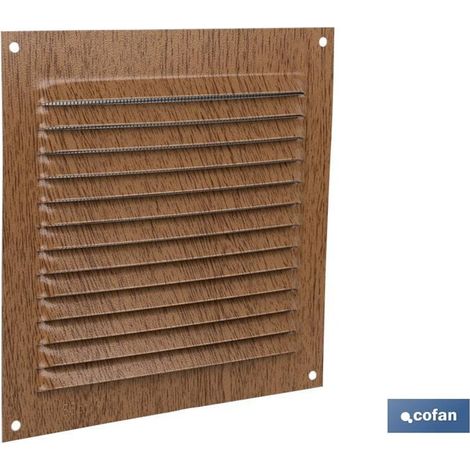 Grille de ventilation en aluminium 15 x 15 cm avec moustiquaire et épaisseur 0,6 mm