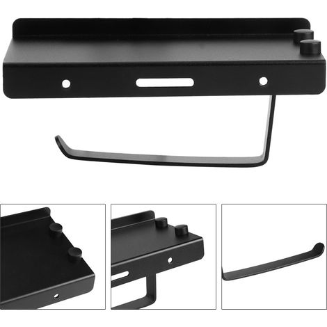 Porte-Papier Aluminium Mural Noir pour Salle Bain (1/5)