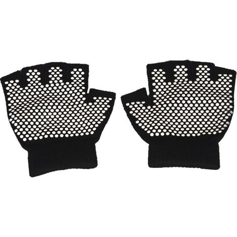 1 paire de gants de sport respirants demi-doigt pour femmes pour la gymnastique, le yoga et le fitness (noir) (1/5)