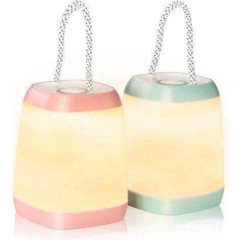 RHG Lot de 2 lampes de camping LED, lampes de camping LED à piles, 3 modes, veilleuse portable