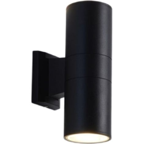 Applique Murale LED - IP65 - 2x Ampoule GU10 10 W 3000 K - Aluminium - Pour Entrée Porte Cour Couloir - 90 x 260 mm - Lot de 1
